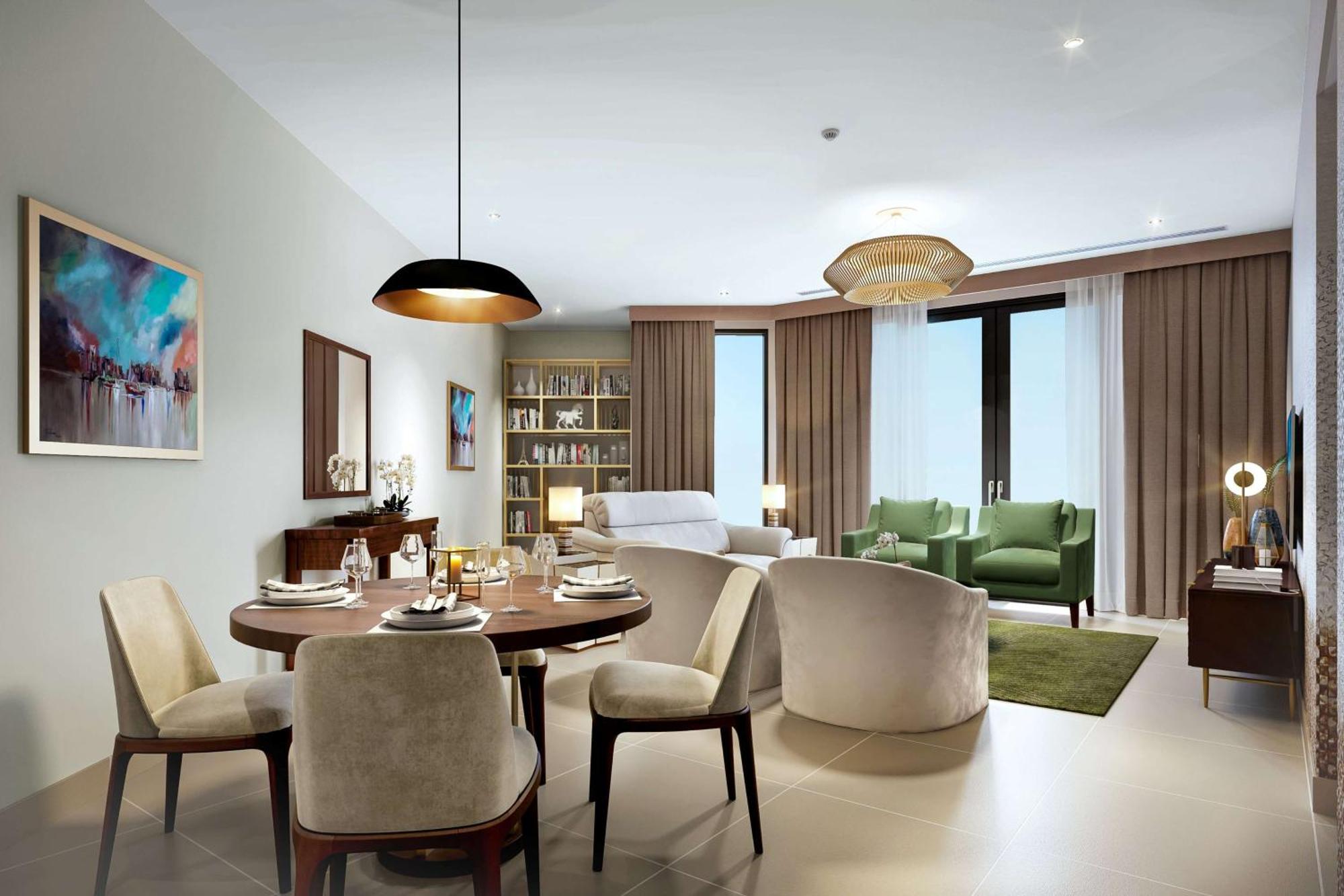 Hotel Doubletree By Hilton Doha Downtown Exterior foto Interior of a typical apartment