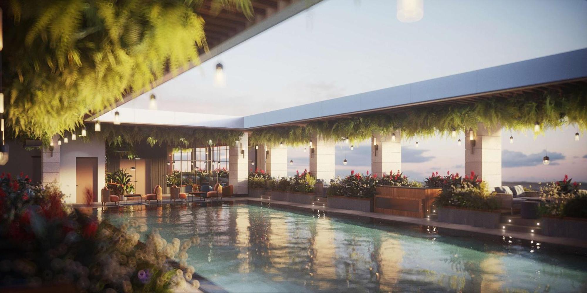 Hotel Doubletree By Hilton Doha Downtown Exterior foto The rooftop pool at The Standard East Village